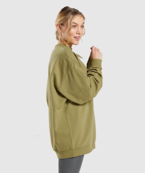 Damske Mikiny Gymshark Training Oversized Zelene | DY6325701